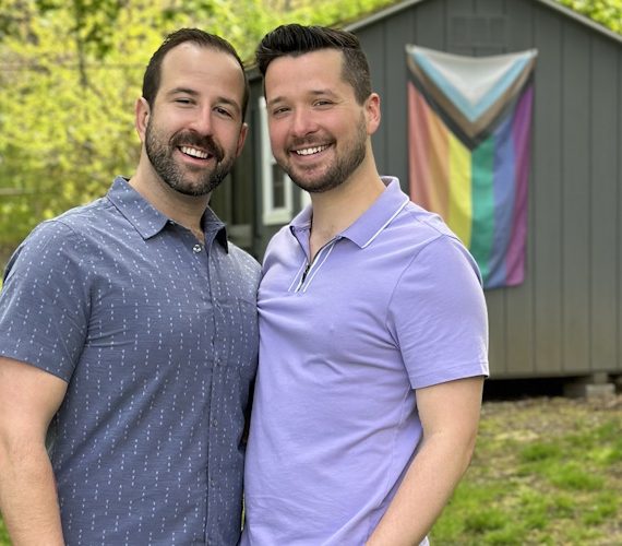 gary and brandon featured photo in their yard